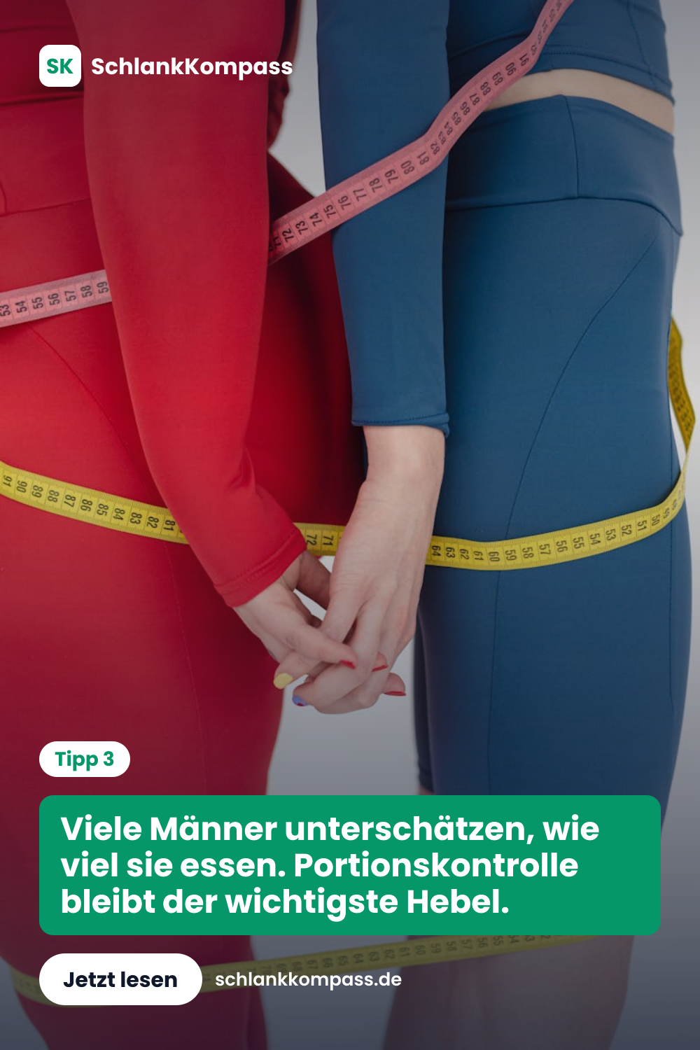 Viele Männer unterschätzen, wie viel sie essen. Portionskontrolle bleibt der wichtigste Hebel.