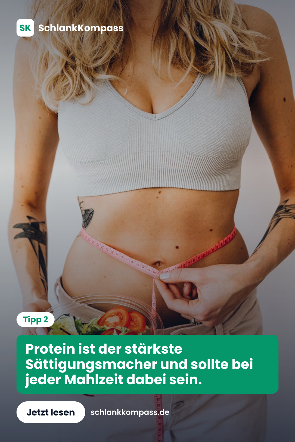 Protein ist der stärkste Sättigungsmacher und sollte bei jeder Mahlzeit dabei sein.