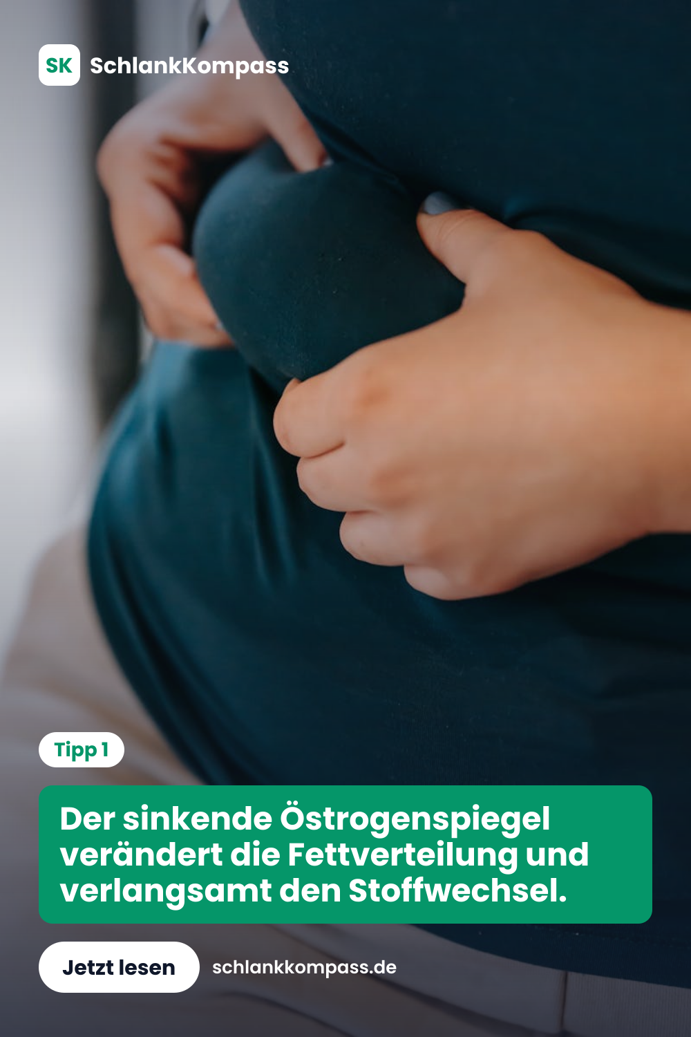 Der sinkende Östrogenspiegel verändert die Fettverteilung und verlangsamt den Stoffwechsel.