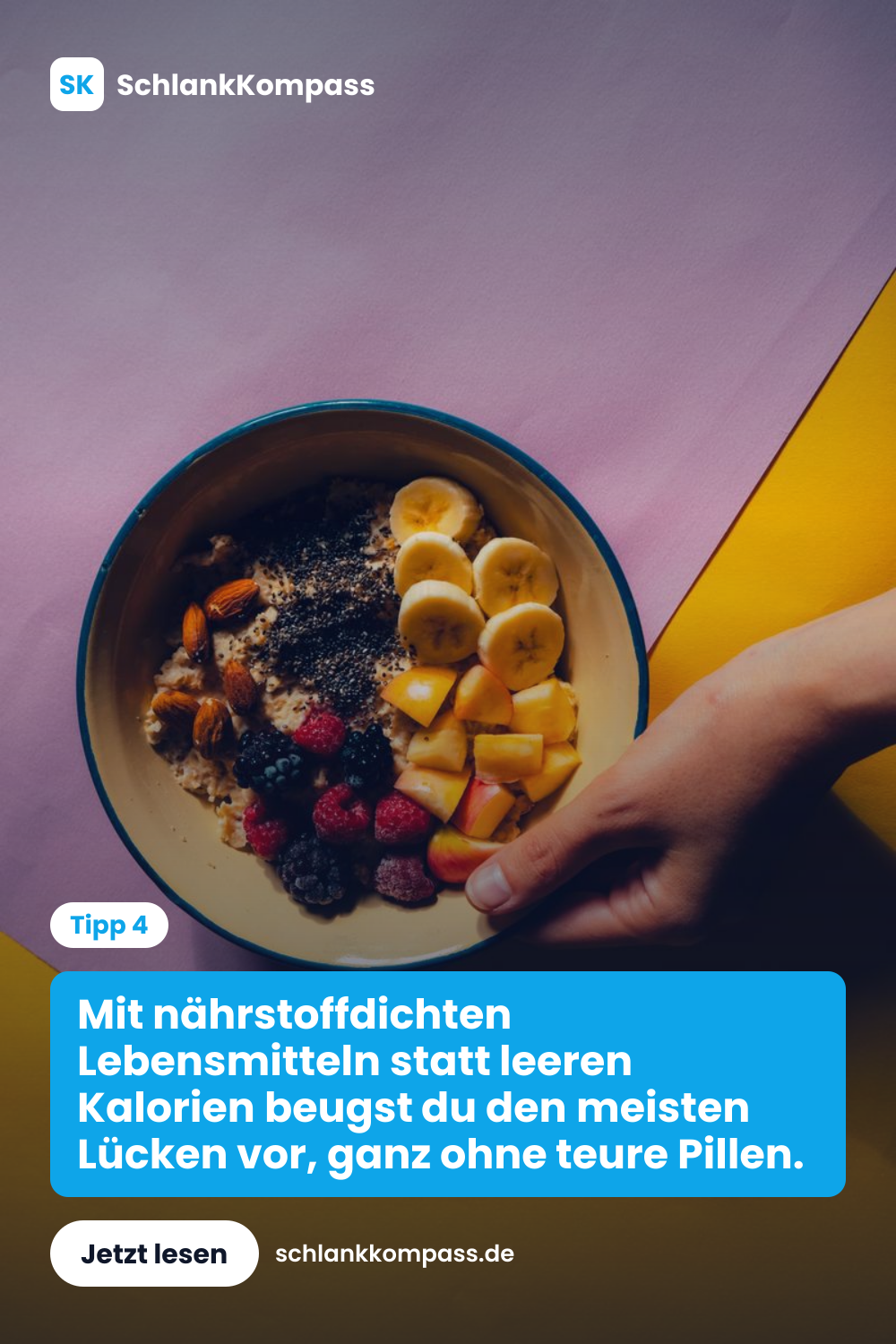 Mit nährstoffdichten Lebensmitteln statt leeren Kalorien beugst du den meisten Lücken vor, ganz ohne teure Pillen.