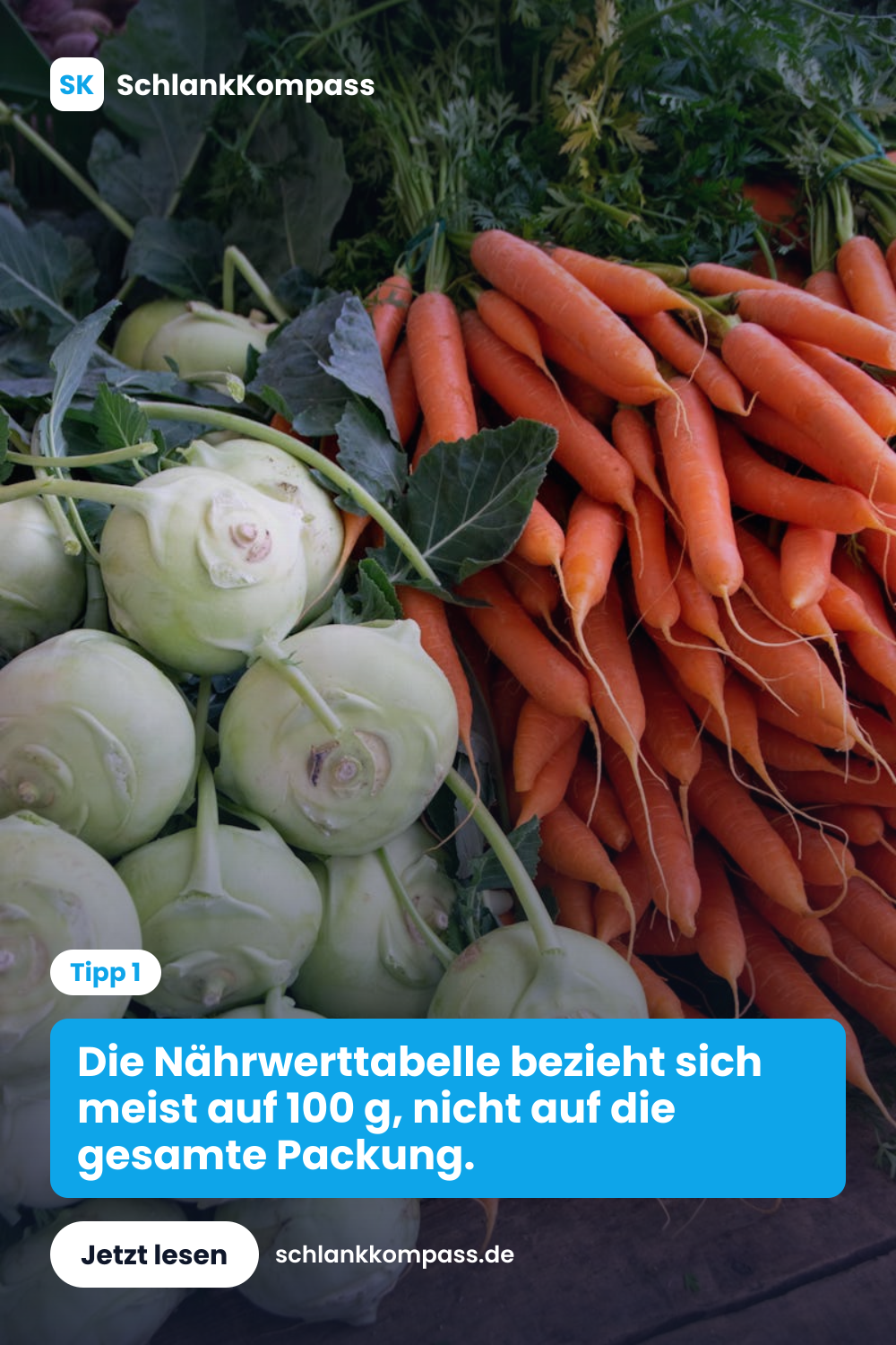 Die Nährwerttabelle bezieht sich meist auf 100 g, nicht auf die gesamte Packung.