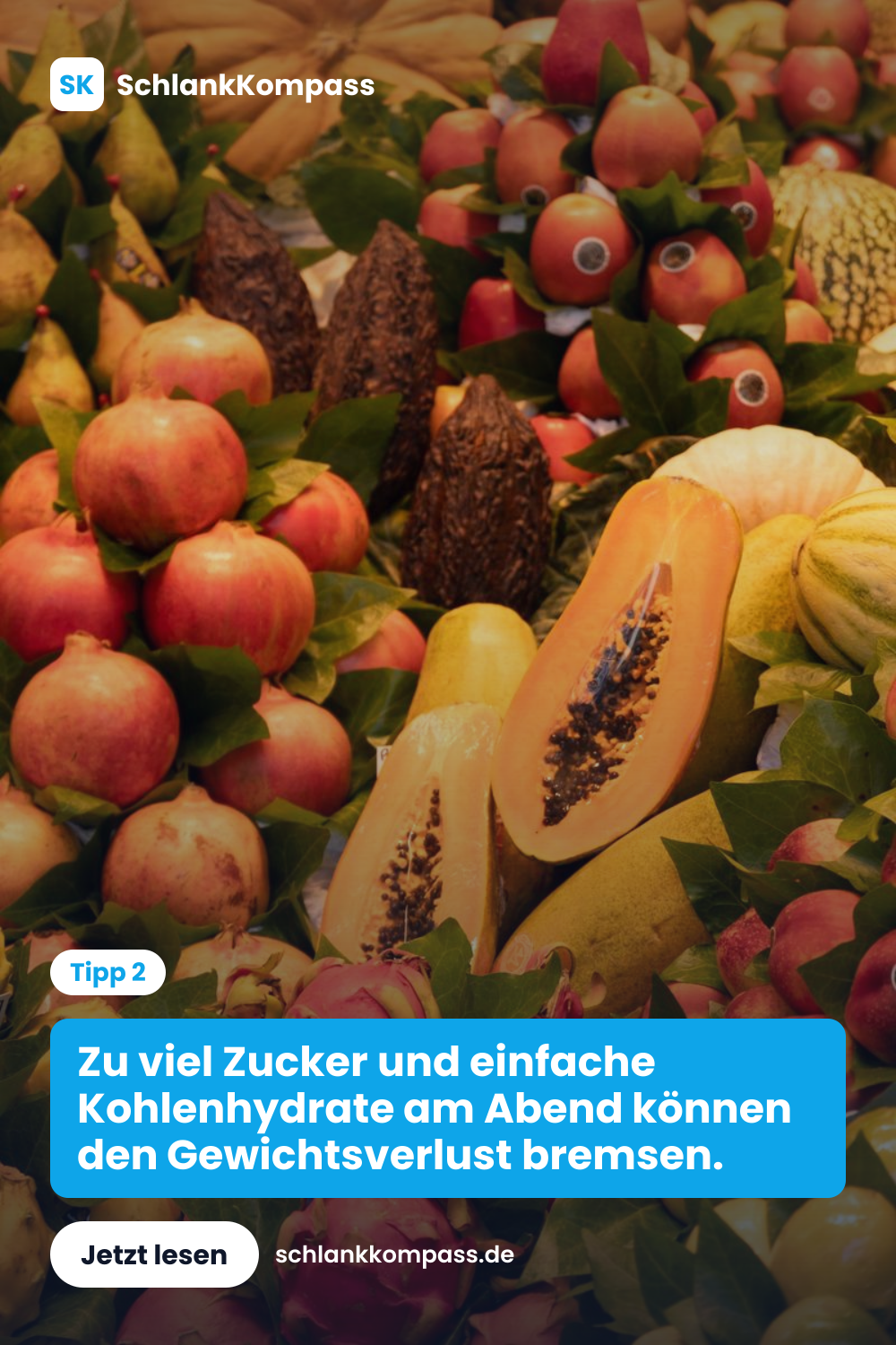 Zu viel Zucker und einfache Kohlenhydrate am Abend können den Gewichtsverlust bremsen.